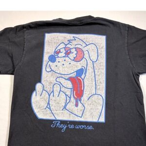 A-LAB Never bad as Seems - They're‎ Worse Graphic Black T-shirt Dog Finger